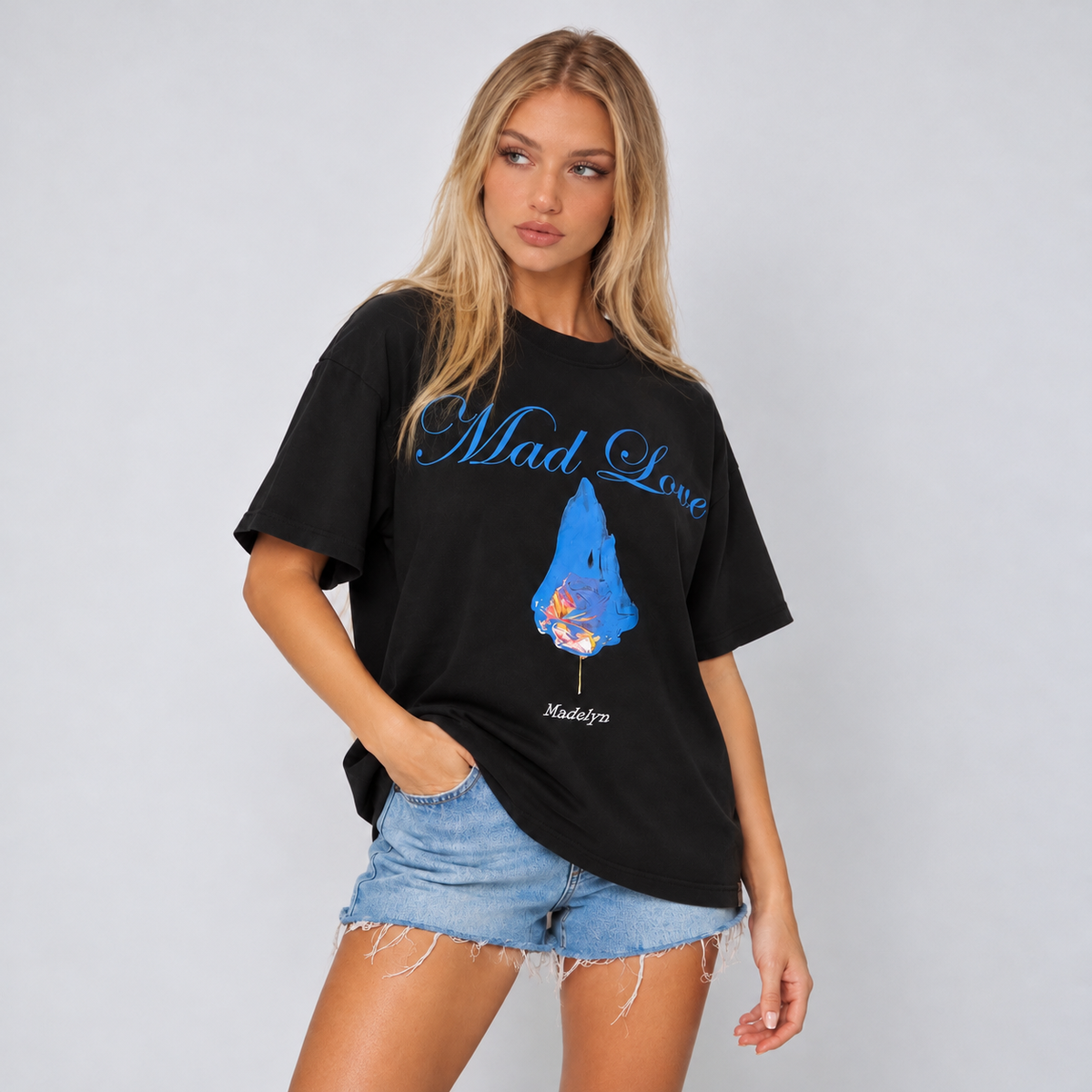 BURNING FLOWER BLACK TEE