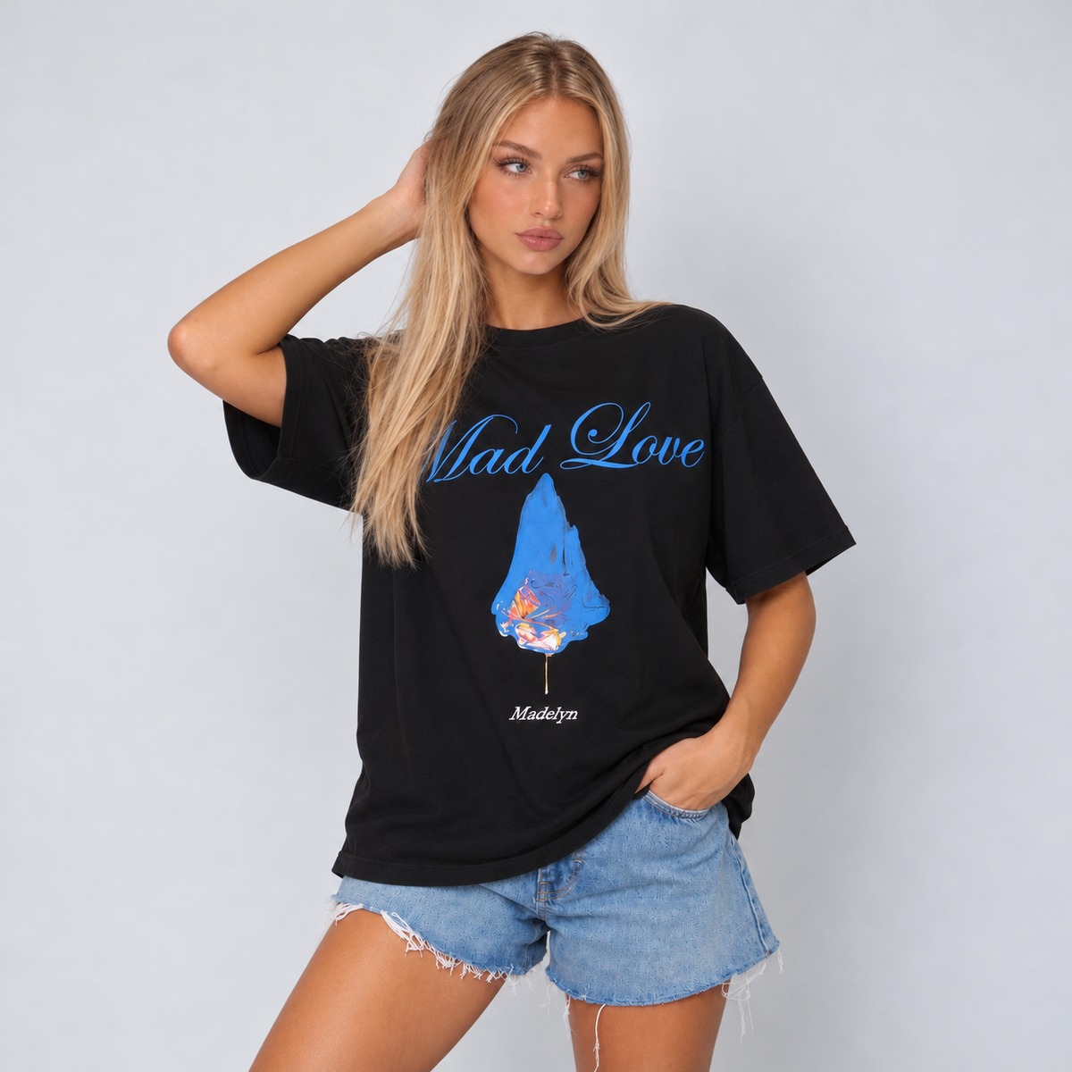 BURNING FLOWER BLACK TEE