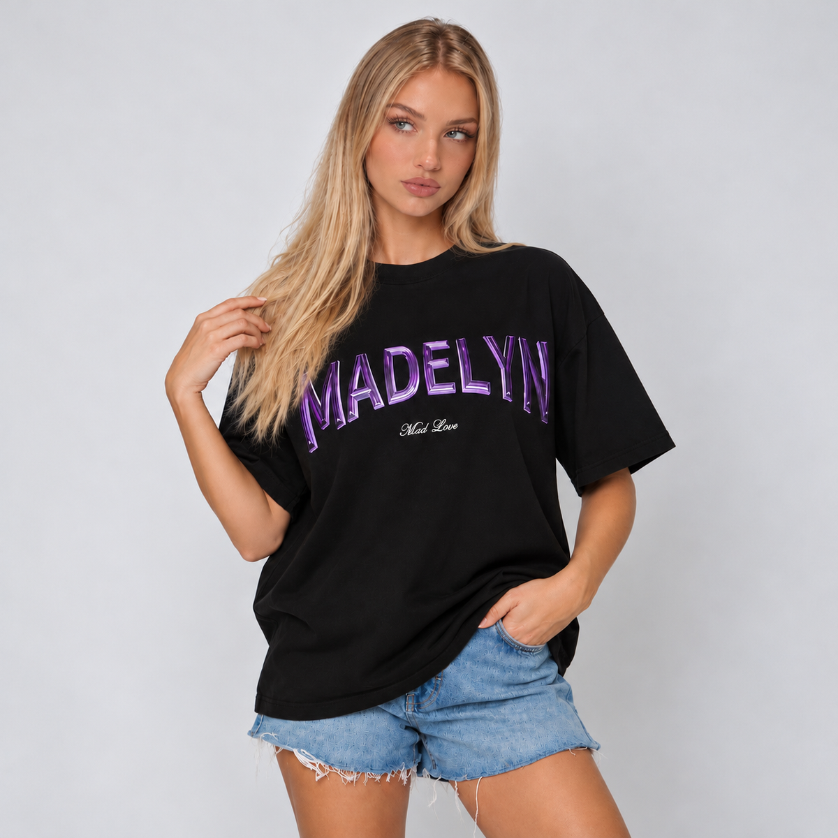 MADELYN 3D BLACK TEE