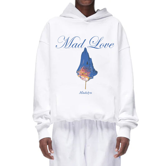 BURNING FLOWER WHITE HOODIE