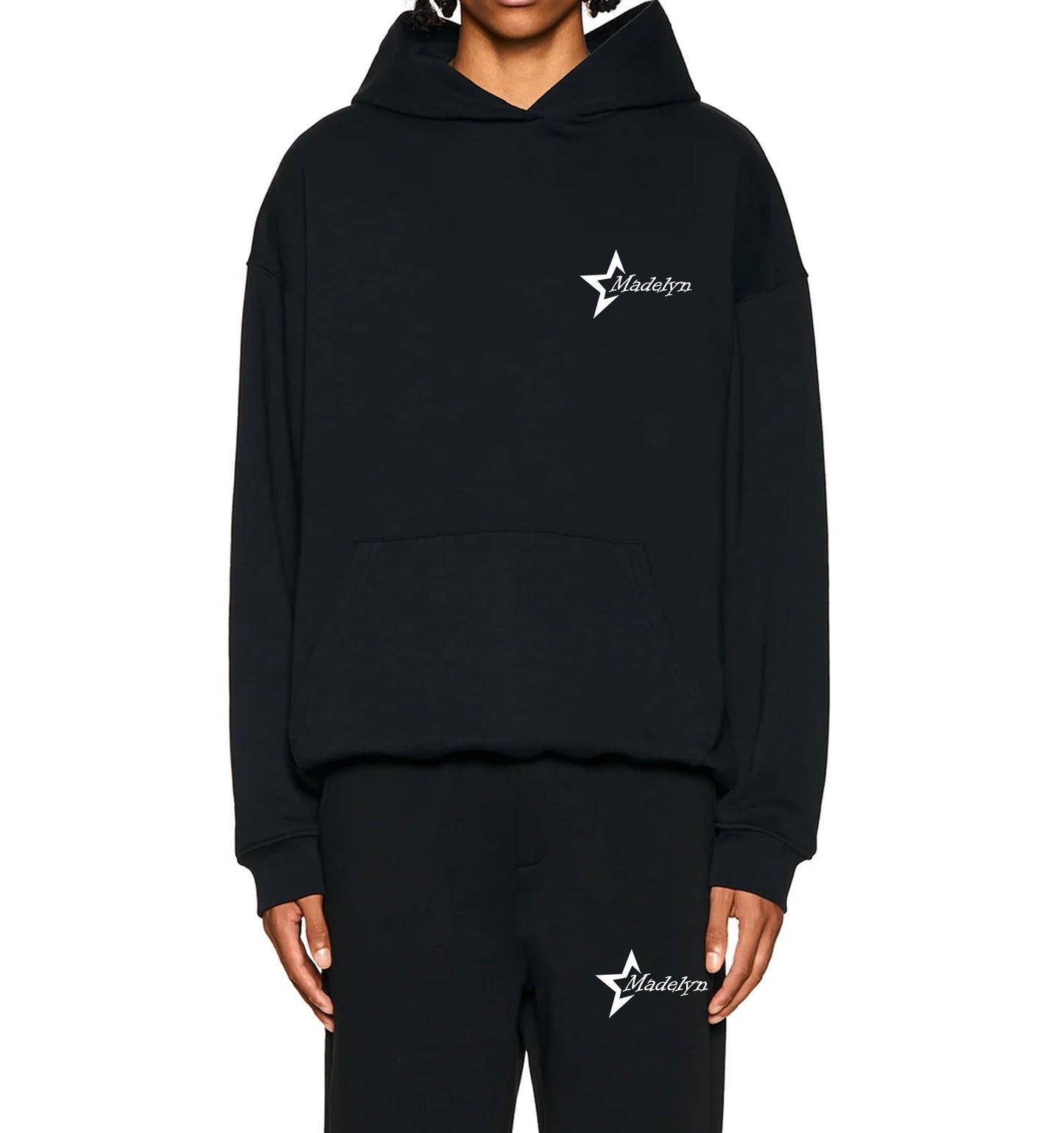 Madelyn Black Tracksuit Hoodie