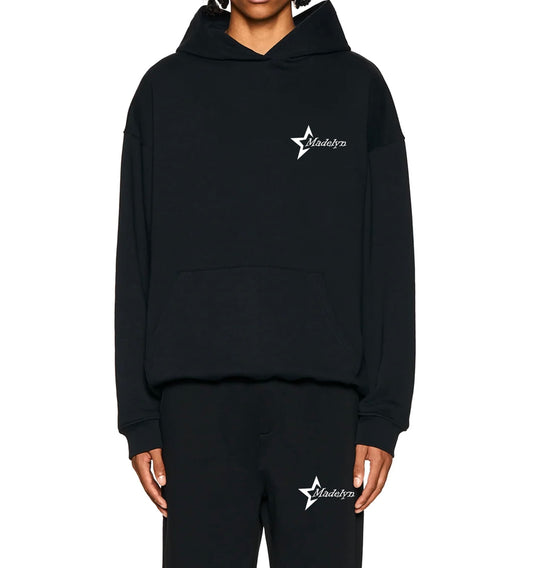 Madelyn Black Tracksuit Hoodie